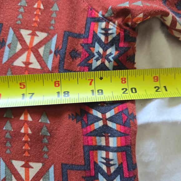 Pendleton Women's Aztec Short Sleeve Button Up Shirt Red Size M Rayon Western - Picture 6 of 7